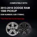 Wheel Skins Compatible with Dodge Ram Pickup 1500 2013 2014 2015 2016 2017 2018 Wheel Covers; 20 inch; Set of 4 Packs; Glossy Black