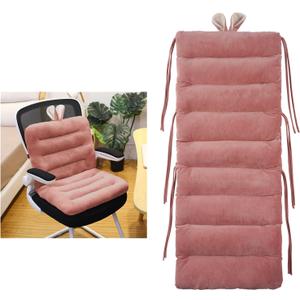 ELFJOY Desk Chair Cushion 100cm Office Chair Cushion Seat Cushion with Back Support Lounger Cushion with Fixing Band (Pink) 10046cm (39x18 Inch (Pack of 1)