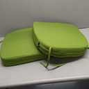 idee-home Thick 17" x 17" x 3" Patio Chair Cushions Set of 2, Waterproof with Ties, Seat Cushions for Outdoor Furniture, Dining Chair Pads Green