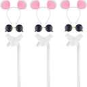 Honic 12 Pcs Mouse Costume Set Include Mouse Ears Headbands Gloves Glasses and Canes for Men Women Party Dress Up