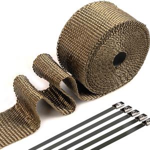 Exhaust Heat Wrap, Tooomplus 2'' x 16' Fiberglass Heat Shield Tape, Heat Wrap for Exhaust Pipes with 10pcs Stainless Steel Ties for Motorcycle Car Truck