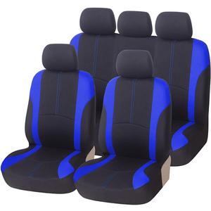 AICEL 9 Piece Car Seat Covers Full Set, Front and Rear Split Bench Auto Seat Protectors, Two-Tone Washable Automotive Seat Covers Universal Fit for Most Cars, Sedan, Truck, SUV (Blue)