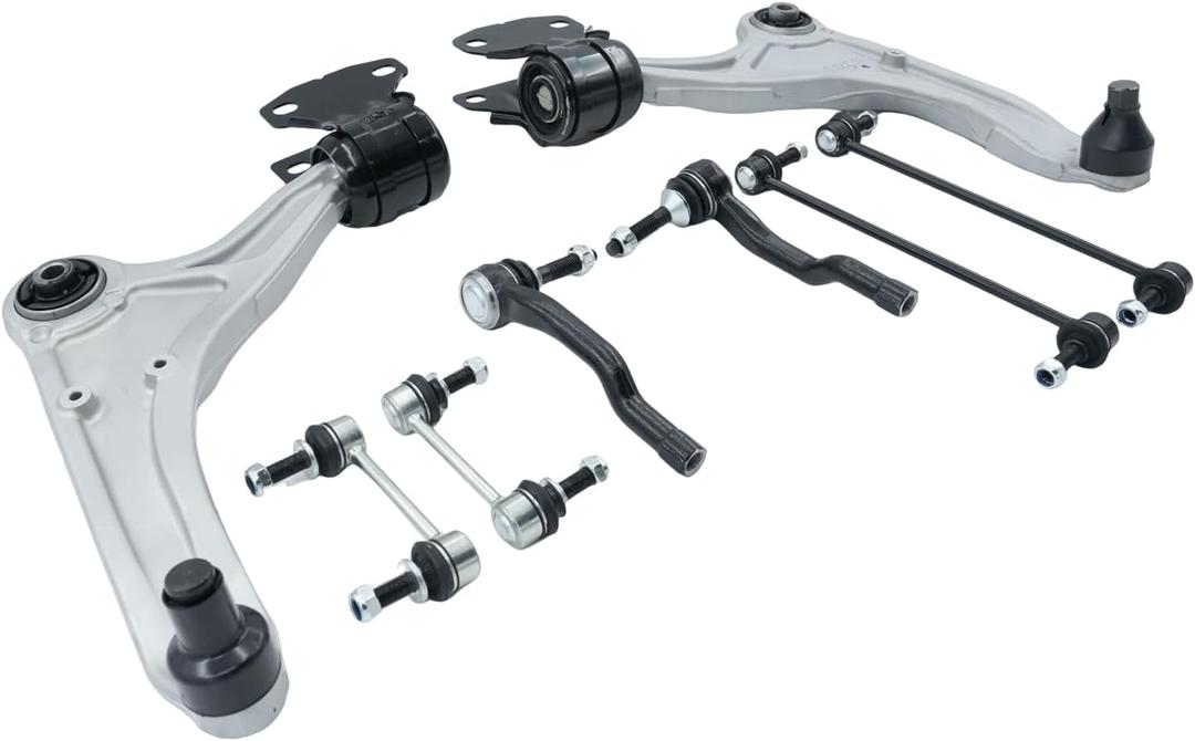 8 Pcs Front Lower Control Arms with Ball Joint Tie Rods Sway Bars Suspension Kit Compatible with 2013-2016 Lincoln MKZ, for 2013-2016 Ford Fusion