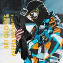 Winter Skiing Gloves for Men & Women, Waterproof ThermalTouchscreen Lightweight with Non-Slip Grip for Cycling Running in Cold Weather