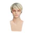 Kaneles Mens Blonde Wig Male Short Layered Cosplay Costume Party Natural Hair Wigs (Blonde)