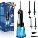 Water Dental Flosser Pick for Teeth: Cleaning and Flossing with 3 Mode from 30-100 Psi, Ipx7 Waterproof Portable Rechargeable Cordless Oral Irrigator for Adults Braces and Dental Care Home Travel