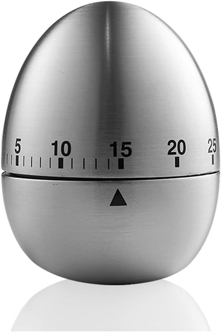 60 Minute Egg Timer, Kitchen Timers for Cooking, Wind Up Timer 060 Minutes, Timers for Classroom, Visual Timer for Kids, Mechanical Egg Shape Timer for Saunas and Hard Boiled Eggs (Egg Shape)