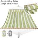 SUNCREAT Hammock 2 Person Heavy Duty, Double Hammocks for Trees, 2 Person Hammock with Spreader Bar, Green&Beige