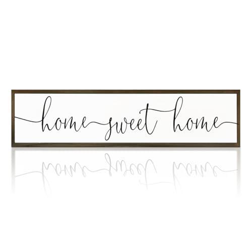 Home Sweet Home Signs, Rustic Wood Wall Plaque, Decorative Wooden Box Sign, Farmhouse Homes Decor for Living Room, Wall Decor Art, New Home Decoration, Housewarming Gift 17.8x4x1.2 inches