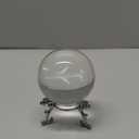 HDCRYSTALGIFTS 60mm 3D Lase Engraved Airplane Crystal Ball with Stand Glass Sphere Plane Paperweight Decor Pilot Gifts for Men Women