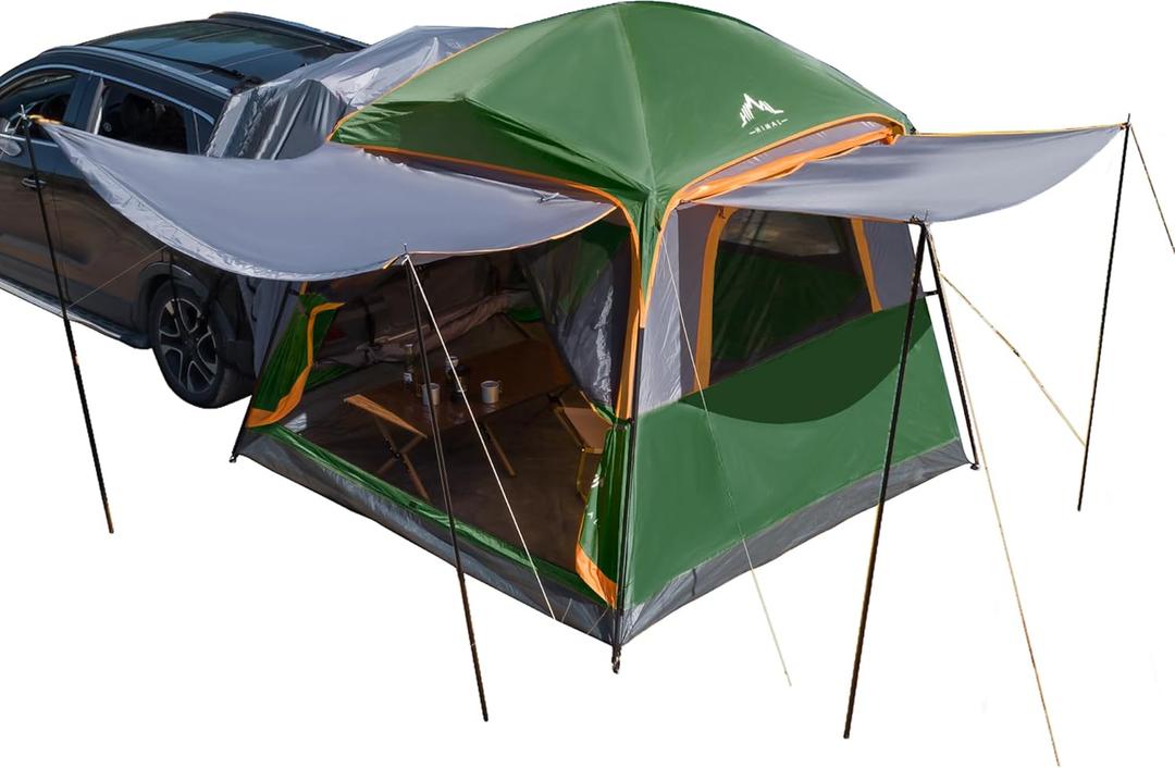 uniHimal SUV Tent for Camping, Waterproof PU2000mm, Fits 5-8 People, Spacious Double Layer Design, Includes Rainfly & Storage Bag, 8FT L x 8FT W x 7.2FT H | for Camping, Waterproof PU2000mm, Includes Rainfly, Storage Bag (Green)