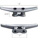 6" Dock Cleats | Weatherproof Galvanized Cast Iron 6 Inch Boat Cleat Tie Downs for Marine Pier or Decorative Nautical Maritime Decor | 4, 8 or 16 Pack