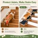 Dog Ramp for Stairs, Foldable Stair Wedges Assist for Small Dogs, 4 Pack | Dog Door Ramp Adjustable Stair Ramp for Dogs Solid Wood Pet Steps for Elderly Dog, Senior, Short-Legged and Injured Pets