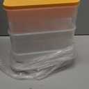 YLSZHYR 3 Layers Compartment Blocks Storage Bin with Lid Transparent Body Stackable Blocks Organizer Bin for Building Blocks Storage Bins Cubes Boxes with Lid Storage Baskets(Yellow)