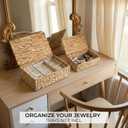 2 x Decorative Storage Boxes with Lids - Set of 2 Beautiful Wicker Organizer Bins for Your Shelves & Home Decor - Safely Store Your Photos, Documents, and Memory Box Keepsakes in a Stylish Rattan Design