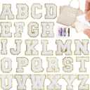 NICEVINYL Self-Adhesive Chenille Letters for Clothing: Varsity Iron on Letters Patches Adhesive/Sew On for Clothes Repair Alphabet Embroidered Applique Preppy Patch for Backpack Hat