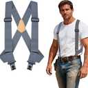 MELOTOUGH Belt Clip Suspenders For Men Heavy Duty, Outback Side Clip/Trucker Men's Suspenders with 2inch Width Elastic (Grey)
