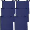 Preboun 6 Pack Outdoor Chair Cushions 19" x 19" x 3" Patio Waterproof Fade Resistant Seat Cushions with Ties Replacement Chair Pads for Patio Furniture Garden Sofa Couch (Navy Blue)