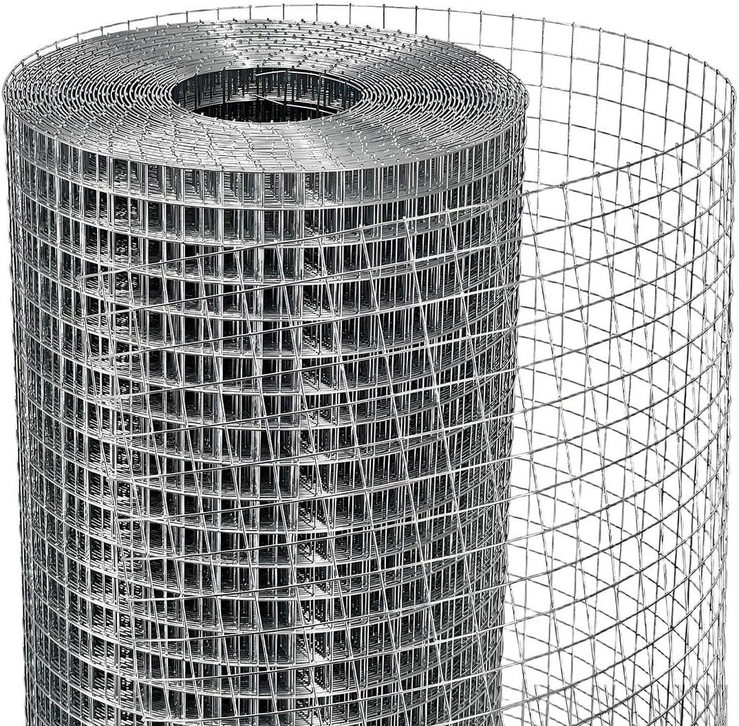 HORCH Hardware Cloth 1/2 inch 48 x 100 Ft 19-Gauge, Chicken Wire Fencing, Chicken Wire Mesh Roll, Mesh Wire Fencing, Gopher Wire for Underground, Rabbit Wire, Chicken Coop Cover, Cage Wire (Silver)