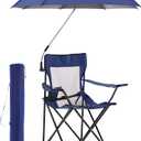 Yuntau 2 Pcs Portable Camping Beach Chair with Adjustable Umbrella and Backpack Foldable Sand Chairs with Mesh Back for Adult Lawn Outdoors Fishing Hiking Travel Picnic Supply