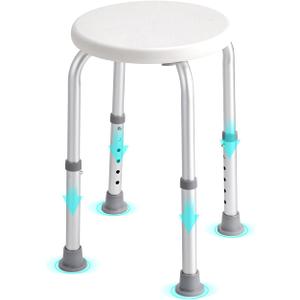 VEVOR Shower Chair for Inside Shower, Adjustable Height Shower Stool, Non-Slip Bench Bathtub Seat Stool for Elderly Disabled Adults Handicap, 300 lbs Capacity