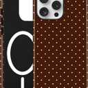 Jusy Compatible with MagSafe Polka Dot Case for iPhone 15 Pro, Cute Aesthetic Polka Dots Magnetic Phone Case, Soft TPU and Hard PC Protective Phone Cover for Women GirlsShiny - Brown