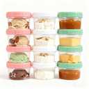 UMETASS Food Storage Containers, 12 Pack 4 oz Freezer Storage Containers with Twist Top Lids, Leakproof, BPA Free, Microwave & Dishwasher Safe Takeout Container - Ideal for Soup and More