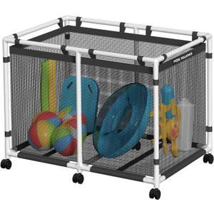 Pool Storage Bin, 214 Gallons, Holder for Noodles, Toys, Floats, Towels, Large Mesh Organizer for Swimming Equipments, Max Style