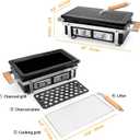ONLYFIRE GRILLS Charcoal BBQ Hibachi Grill with Grid Lifter, Portable Yakitori Grill with Stainless Steel Grate, Barbecue Stove for Outdoor Camping Picnic Patio Backyard Cooking, GS306