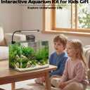 Glass Fish Tank Kit, 5 Gallon Betta Fish Tank Aquarium Starter Kit with Filter, Lights, Lid, for Betta, Goldfish, Small Fish or shrimgClear