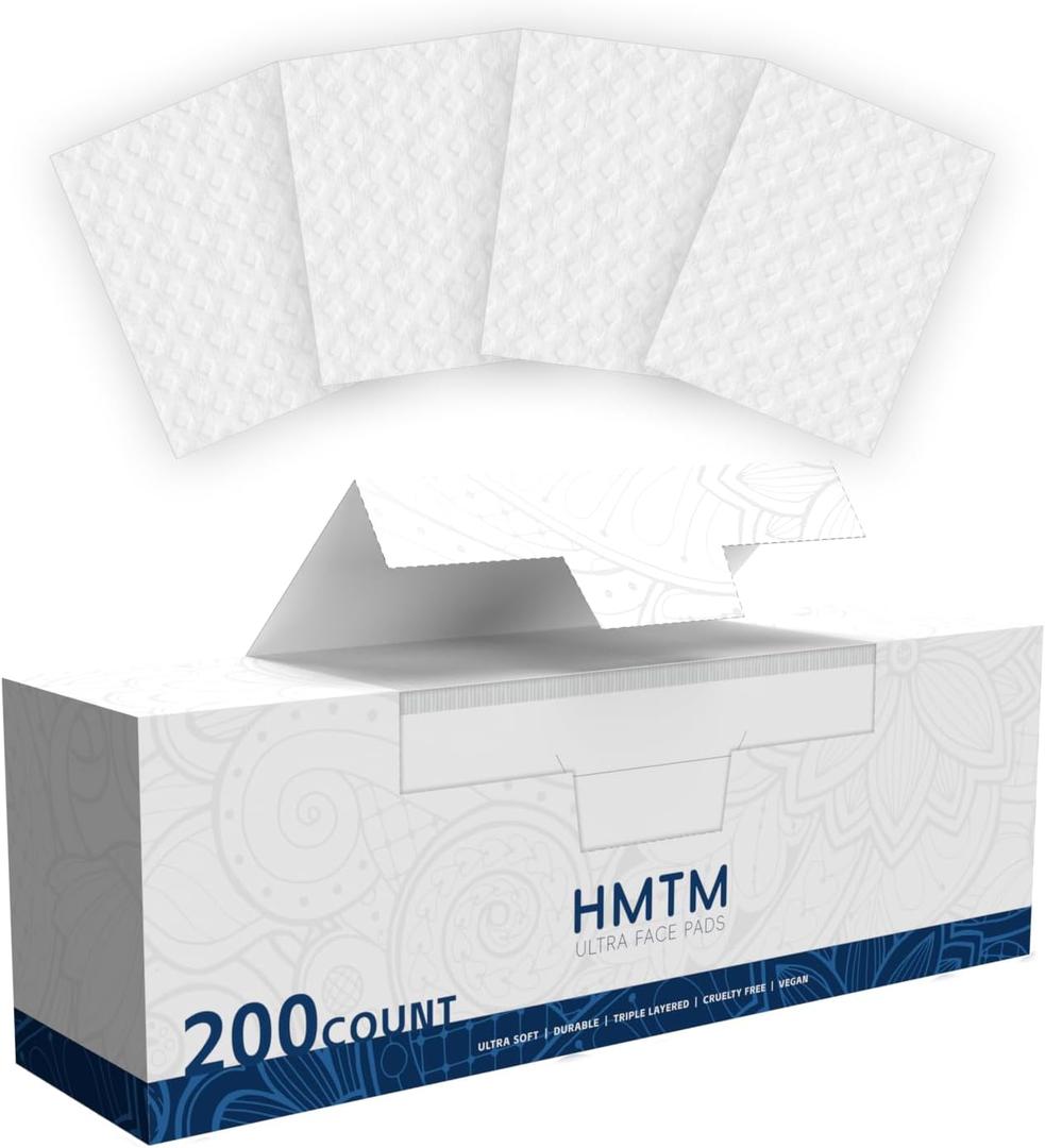 Cotton Pads, 100% Pure Cotton and Lint Free, 200 Count. Cotton Rounds for Face, Natural for Makeup Remover, Nail Polish Remover, Suitable for All Skin Types (200 Count (Pack of 1)