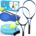 Kids Tennis Rackets Training Set - 7-in-1 Youth Tennis Racket Set, 2 pcs 19″ Rackets,1Tennis Trainer & 2Rebound Balls&1tennis Ball,Tennis Racquet Set for Beginners & Family Activities