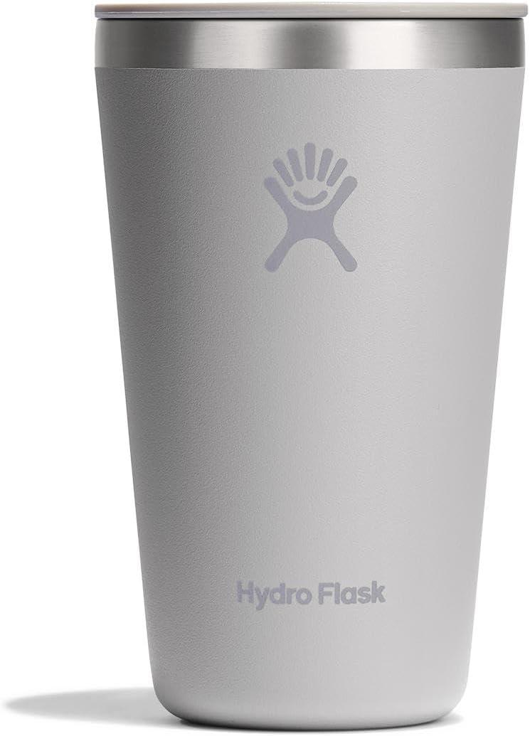 Hydro Flask All Around Tumbler Press-In Lid, Insulated Travel Mug, Stainless Steel Coffee Cup 16 Oz Birch Gray