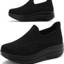 RUIDENG Walking Shoes for Women Nurse Slip Resistant Work Running Sneakers Loafers Platform Sneakers Comfortable Weight Light (7, All Black 24105)
