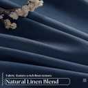 Navy Blue Pinch Pleated Full Blackout Curtains Linen Blend Room Darkening Window Curtains 80 Inch for Living Room Bedroom Thermal Insulated Back Tab Pinch Pleat Drapes with Hooks Rings 2 Panels