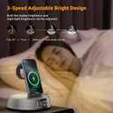 Alarm Clock with Wireless Charging Station, Clock for Bedroom with Night Light Bluetooth Speaker, Wireless Charger Dock Station for iPhone 17 16 15 14 13 12 Pro Max, Apple Watch 11, AirPods 3 (Grey)