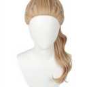 Blonde Wig with Bun for Women Straight Synthetic Wig for Halloween Costume Cosplay (Blonde)