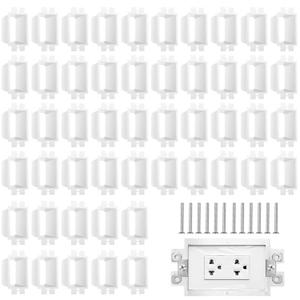 yeesport 50 Pcs Electrical Box Extenders, BE1-2 Electrical Outlet Box Extenders with 100 Pcs Screws, 1-Gang Electrical Power Box Extensions, Single Gang Power Switch Receptacles Accessories, White