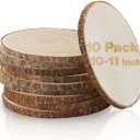 Set of (10) 10-11 Inches Large Wood Slices, Wood Centerpieces for Tables, Wood Slices for Centerpieces, Unfinished Wood Rounds for Wedding, Baby Shower, Party, Natural Paulownia Wooden Slabs