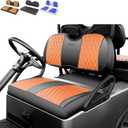 Rosefray Golf Cart Seat Covers for Club Car & EZGO & Yamaha Replace Back/Front seat Cover/Rear Seat Cushions (Brown&Black)