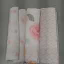 Amazing Baby Cotton Muslin Swaddle Blankets, Watercolor Roses, Pink, Pack of 3