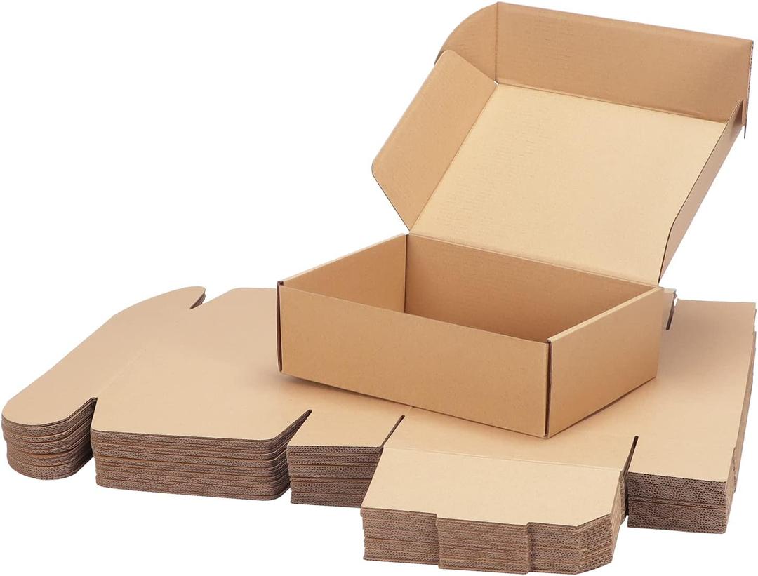 PHAREGE 10x7x3 inch Shipping Boxes Bulk 25 Pack Brown, Tab Lock Tuck Top Mailer Boxes for Packaging Small Business, Medium Cardboard Gift Boxes for Wrapping Mailing Present