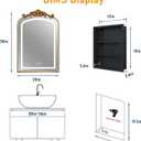 20"x30" LED Bathroom Medicine Cabinet with Mirror and Lights, Bronze Hand-Painted Baroque Bathroom Storage with Mirror, Recessed / Wall Mounted, Dimmable 3 Color Lighting Anti-fog ( with 1 Organizer)