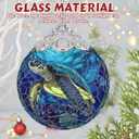 3" Stained Glass Sea Turtle Ornament, Christmas Ornament, Christmas Ornaments for Tree, Heirloom Keepsake, Gift Exchange, Gift Idea, Bauble Present