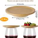 12 Pcs 4 Inch bamboo Wine Glass Charcuterie Topper, Mini Charcuterie Board Wine Appetizer Plate Glass Cover for Party Gathering Bar Restaurant