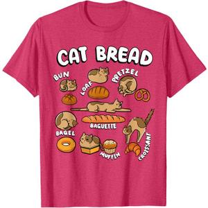 Cat Bread Foodie Kittten Pet Owner Loaf Lover Cat T-Shirt, L