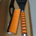 EcoNour 27" Aluminum Ice Scrapers for Car Windshield | Car Snow Scraper Window and Snow Brush with Ergonomic Foam Grip Winter Accessories (Orange)