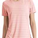 Libin Women's Workout T Shirts Short Sleeve Gym Running Athletic Tops Quick Dry Crewneck Yoga Shirts (Pink, XS)