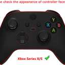 ExtremeRate PlayVital Samurai Edition Anti-Slip Controller Grip Silicone Skin for Xbox Core Controller, Ergonomic Protective Case Cover for Xbox Series S/X w/Thumb Grips - Red & Black
