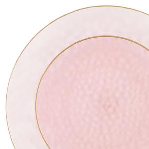 Organic Hammered Pink Gold Rim Collection 7"+10" Case of 128 (4 packs x 32)